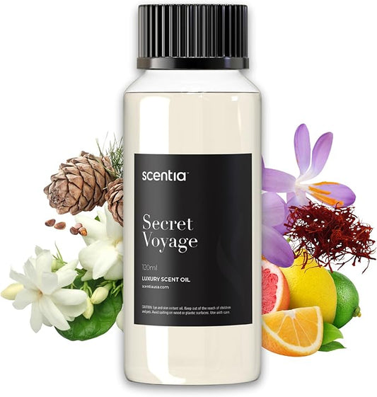 Scentia Hotel Diffuser Oil Inspired by The Baccarat Hotel - 120 mL 4.06 fl oz -HVAC,Cold Air & Ultrasonic Diffuser Oil,Fragrance Oil Blend- Secret Voyage, Mothers Day Gift Scentia
