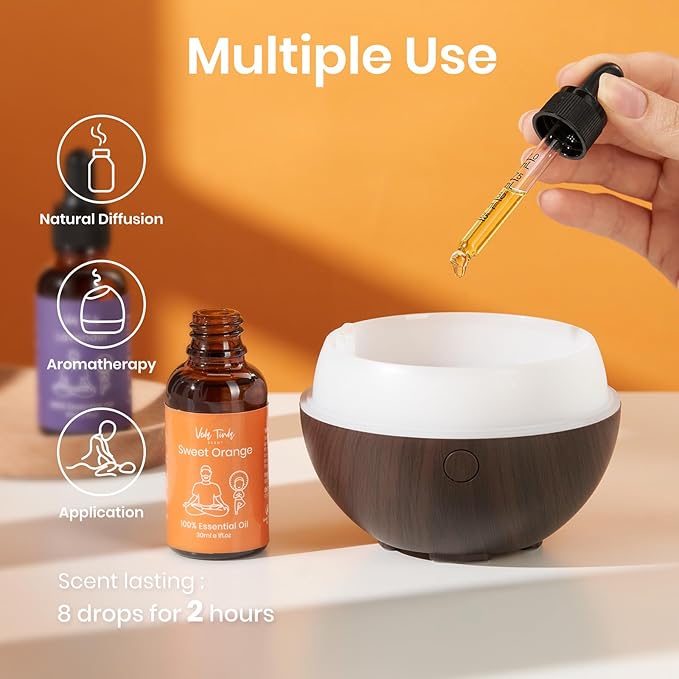 Sweet Orange Essential Oils, 100% Pure Nature Organic Orange Oil for Mood Lift, Refreshing, Clear Head with Diffuser, 1 fl oz 30ml - Bloomnest