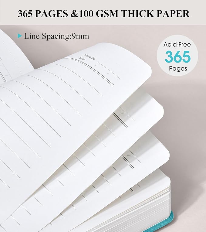 365 Page Thick Lined Journal Notebook for Men Women, B5 Large Leather Journals for Writing, Hardcover Notebooks for Work, School, Note Taking, Business, Travel Diary, College Ruled 7.6" x 10" - Bloomnest