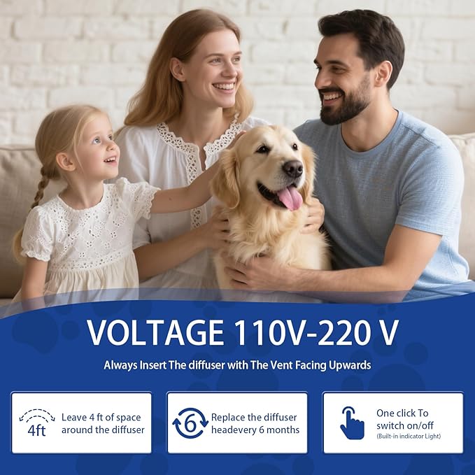 Dog Pheromone Calming Diffuser: Relaxing Pheromone Diffuser for Dogs Relief Stress Anxiety Fighting Scratching Barking, Dog Calming Pheromone Diffuser Kit with 1 Plug in Diffuser+2 Refill 48ml (3in1) - Bloomnest