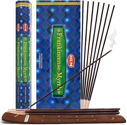 Frankincense and Myrrh Incense Sticks and Incense Stick Holder Bundle Insence Insense Hem Incense Sticks… TRUMIRI