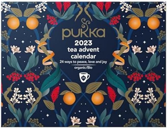 Pukka 2023 Advent Calendar Organic Tea, Herbal Tea Variety Pack, Selection of 24 Delightful Black & Green Teas and Infusions, 100% Organic - Bloomnest