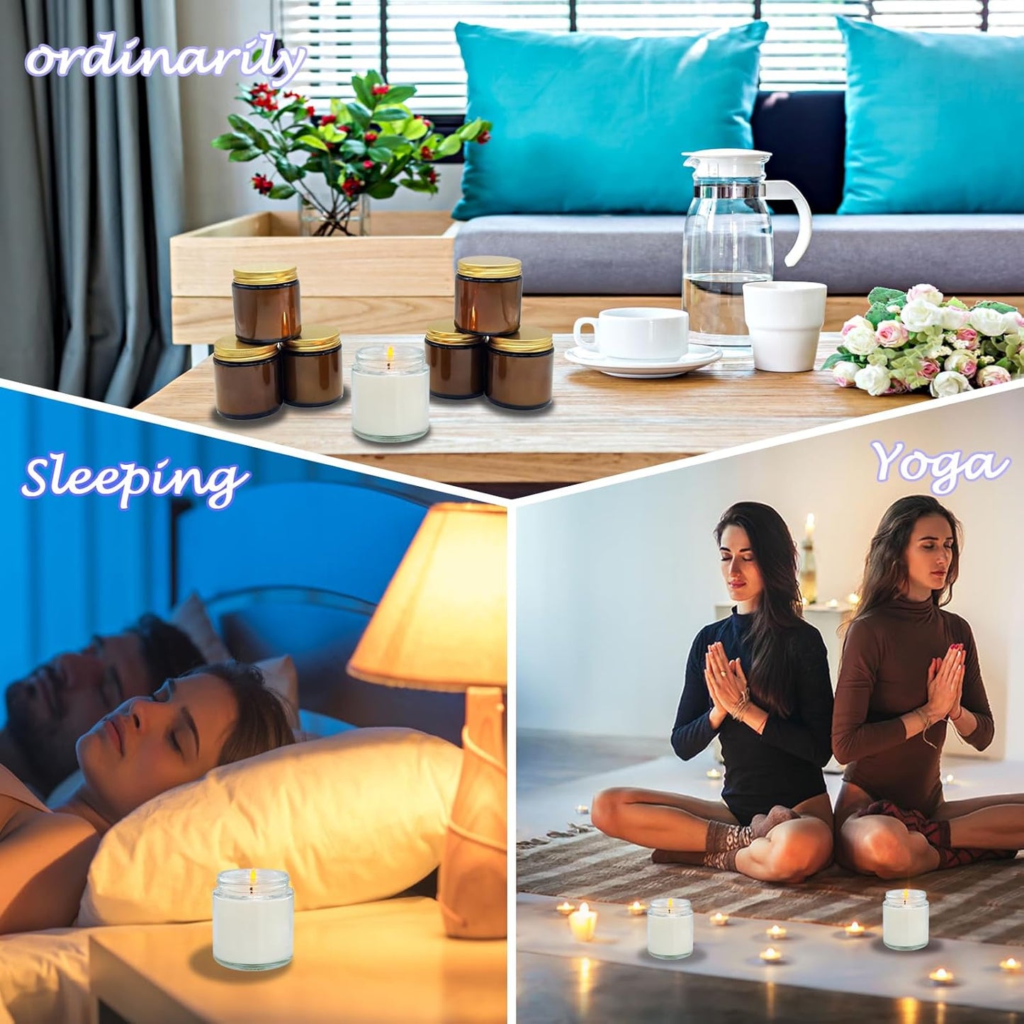 24 Pcs 4 Oz Mini Soy Candles,Eucalyptus Scented,Aromatherapy Candle,Bulk Candle Set，Great Stress Relieving Scented Candles for Girls as a Gift for Birthdays, Weddings and More!