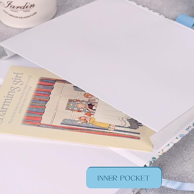 TIEFOSSI Dotted Journal Notebook, Dot Grid Notebook for Women Men, Fabric Flower Journal, 160 GSM Thick Paper, 160 Numbered Pages, 8 x 8 Square Diary - Bloomnest