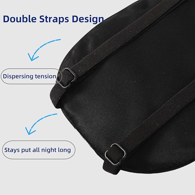 ALASKA BEAR Sleep Mask 2 Straps, Mulberry Silk, Twin Thin Elastic Bands Stay Put All Night, Smooth Eye Mask Two Adjustable Head Strings and Nose Baffle - Bloomnest
