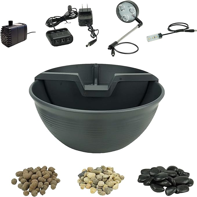 Aquascape AquaGarden Tabletop Desktop Fountain Kit with Waterfall, Meditation, Relaxation, Gray - Bloomnest