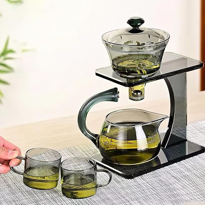 Semi Automatic Tea Set, Lazy Kungfu Tea Set, Lazy Kung Fu Drip Teapot, Magnetic Tea Pot With Magnetic Ball, Heat Resistant Gongfu Glass Teapot Set, Gift For Fathers Day, Thanksgiving Birthdays - Bloomnest