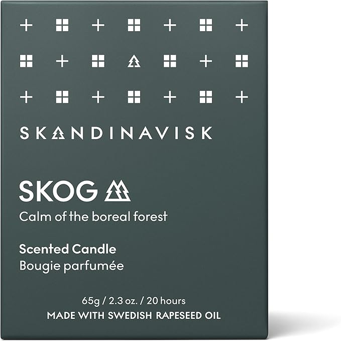 Skandinavisk Skog 'Forest' Mini Scented Candle. Fragrance Notes: Pine Needles and Fir Cones, Birch Sap and Lily of The Valley. 2.3 oz. - Bloomnest