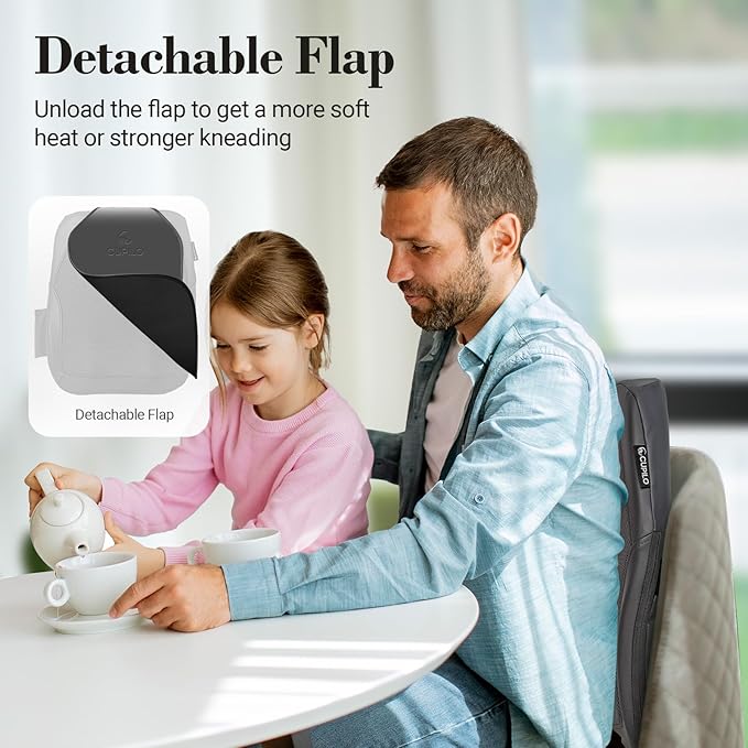 Shiatsu Back Massager with Heat for Deep Tissue Pain Relief, 4D Kneading & Rolling Up and Down Car Low Back Massager for Office and Home Use - Bloomnest