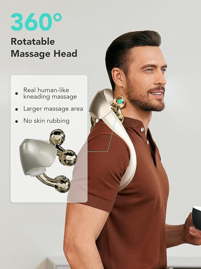 SKG Neck Massager for Pain Relief Deep Tissue Shiatsu Neck and Shoulder Massger with Heat Flex Massager H7 Ultra E - Bloomnest
