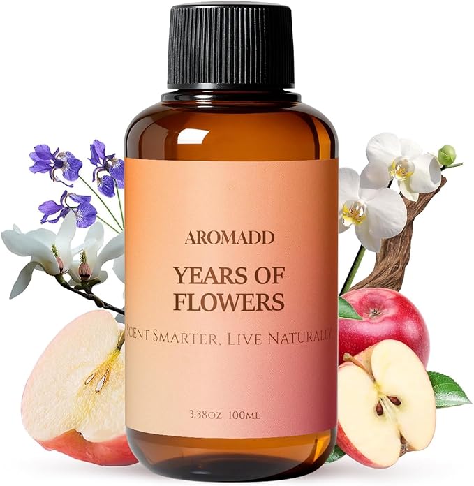 Aromadd Years of Flowers Diffuser Oil Inspired by Luxury Hotel Scent, Essential Oils for Waterless Diffuser, Freesia & Osmanthus, Long-Lasting & Natural Home Fragrance - 3.38 fl oz (100 mL) - Bloomnest