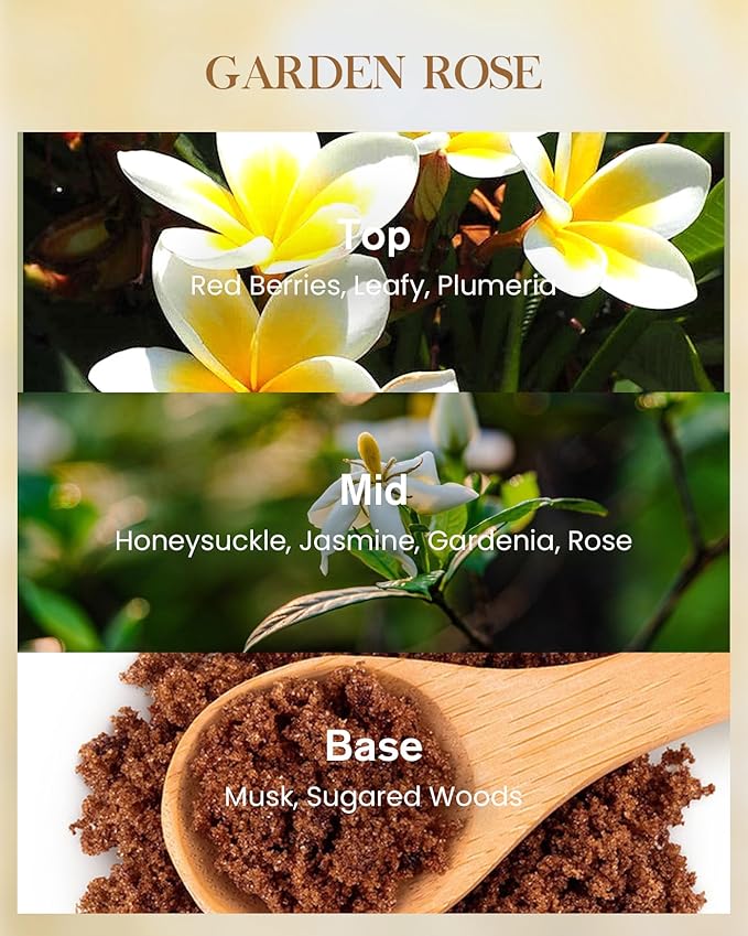 M&SENSE Garden Rose Scented Natural Soy Wax Candle, 14.1oz 60 Hours Long Lasting Slow Burning Candles for Home Decor, Aromatherapy Candle for Stress Relief - Bloomnest