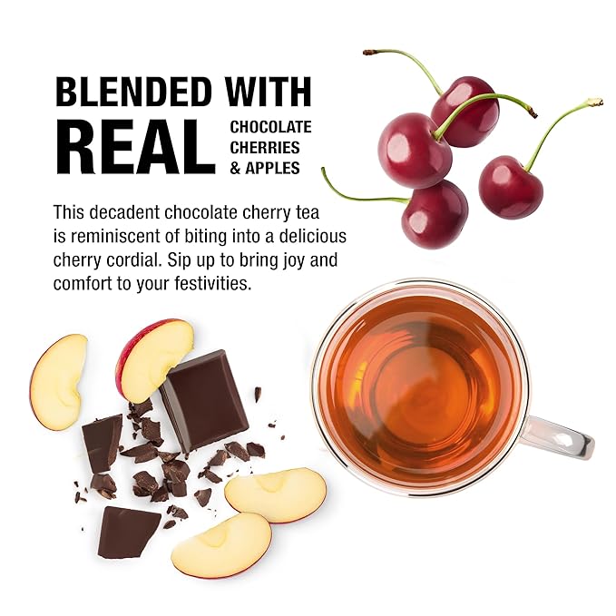 Tiesta Tea Merry Cocoa Cherry Premium Loose Leaf Tea, Chocolate Cherry Herbal Blend, Caffeine Free, Hot or Iced, Brew Up to 25 Cups, Holiday Edition, Gift, Resealable Bulk Pouch, 2 Ounce - Bloomnest