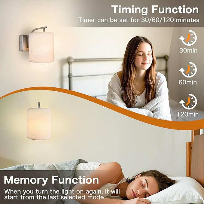 Wireless Wall Sconces Set of 2, Rechargeable Battery Operated Wall Lights with Remote, Dimmable Magnetic LED Bulbs,12 RGB Colors and Timer, Cordless Sconces for Bedroom Living Room (Silver) - Bloomnest