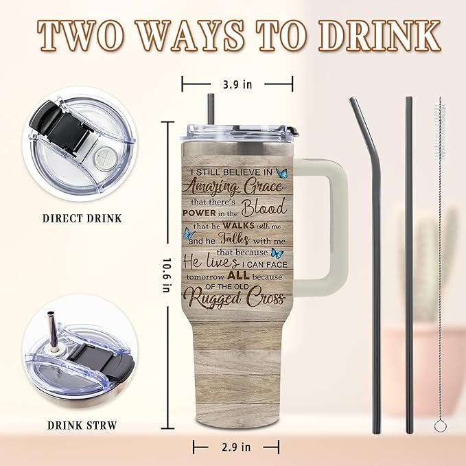 DUUV Christian Tumbler 40 Oz, Christian Gifts for Women, Bible Stainless Steel Insulated Mug for Faith Lovers, Encouragement Inspirational Gifts for Birthday Christmas Thanksgiving, 1PCS - Bloomnest