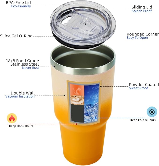 BJPKPK 30oz Stainless Steel Vacuum Insulated Tumbler Set Double Wall Travel Mug Coffee Cup with Metal Straws, Splashproof Lids,Coral - Bloomnest