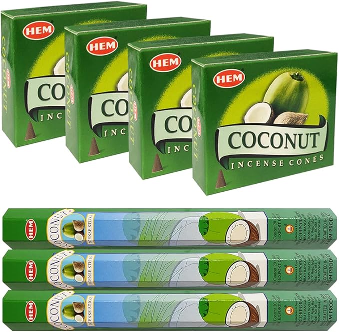 Coconut Incense sticks and cone incense holder variety pack bundle insence insense insienso TRUMIRI