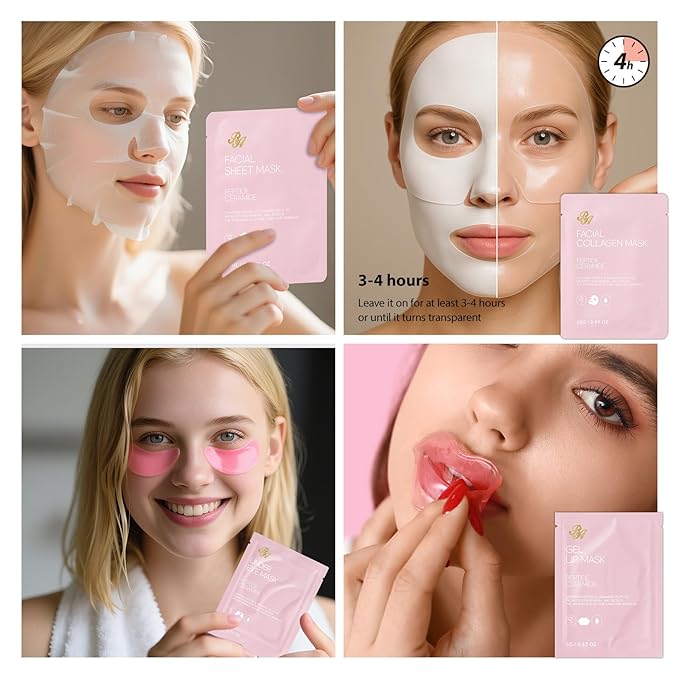 Rose Facial Skin Care Set, 33 Pcs Bath & Body Spa Basket for Women, Beauty Care Kit, Sheet Mask, Makeup Bag, Face Serum, Bath Bomb, Perfume, Christmas, Mother Day, Valentine's, Birthday, Baby Shower - Bloomnest