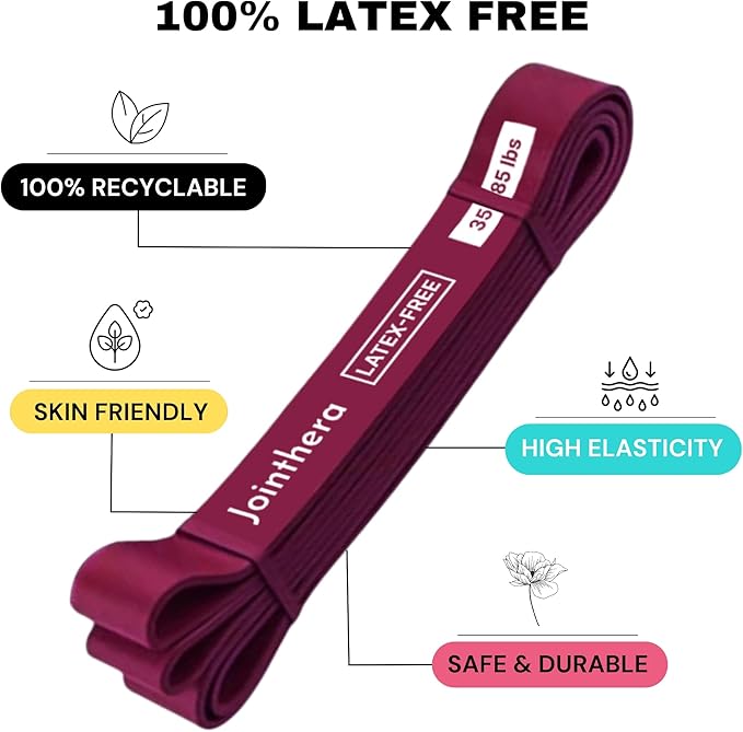 Premium Latex Free Resistance Bands for Working Out - Set of 5 + Carrying Bag | Non Latex Pull Up Loop Workout Bands Resistance for Women and Men | Stretching, Exercise and Muscle Training - Bloomnest