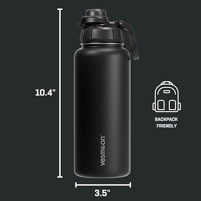 Vesmoon Vessence Tea Infuser Bottle - 32 Oz Insulated Loose Leaf & Fruit Infuser Bottle | Leak Proof with FlowSip Lid