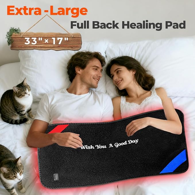 33"x17" Red Light Therapy Mat for Body – 480 LEDs Infrared Light Pad (660nm & 850nm Dual Wavelengths) for Pain Relief on Back, Waist, Knees & Joints –Red Light Therapy Panel, Ideal Gift for Women& Men LIGHTIUM