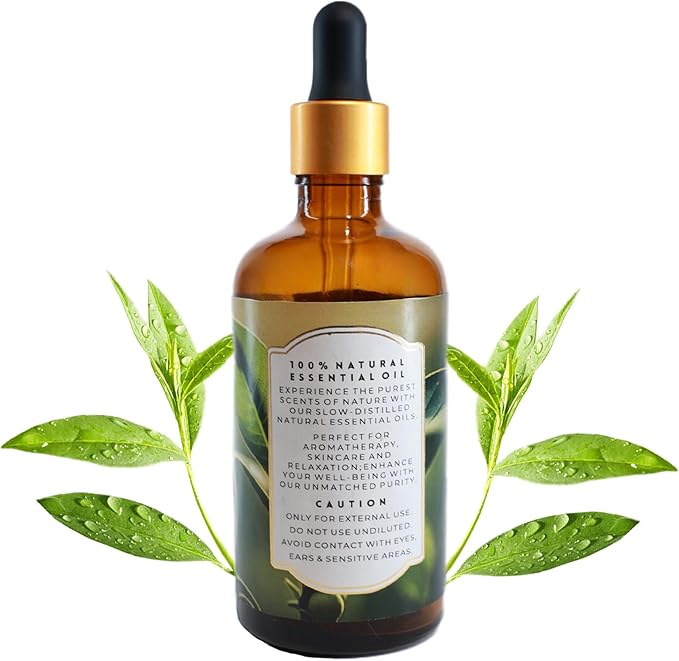 Luxurious Tea Tree Essential Oil by Enhanced Essentials|Concentrated,Natural and Slow Distilled Oils for Hair & Skin Care, Home Cleaning,Soap & Candle Making| Ideal for Businesses|3.38 fl oz (100 ml) - Bloomnest