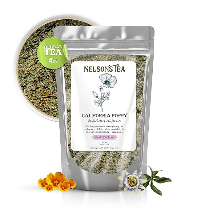 Nelson's Tea - California Poppy - Cut & Sifted - Loose Leaf - Herbal Tea - 4 Oz - Bloomnest