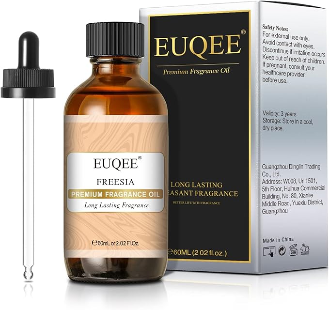 EUQEE Freesia Fragrance Oil, 60ml Premium Grade Essential Oils Scented Oil with Glass Dropper for Diffusers, DIY Soap & Bath Bombs (2.02 Fl oz) - Bloomnest
