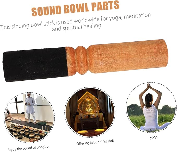 Beaupretty Singing Bowl Mallet Stick for Meditation Nepalese Buddha Striker for Sound Healing and Relaxation Durable PU Material Creates Melodious Sound - Bloomnest