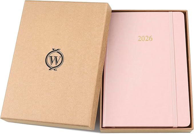 Wykeham's Executive 2026 Daily Journal Planner – US Public Holidays & Format – Customization Available (Rose, 8.5"×5.5") - Bloomnest