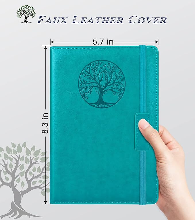 Lined Journal Notebook for Women Men,256 Pages A5 Hardcover Leather Journals for Writing,Travel,Business,Work & School,College Ruled Notebooks for Note Taking,Diary Notepad 5.7"×8.3" (blue) - Bloomnest