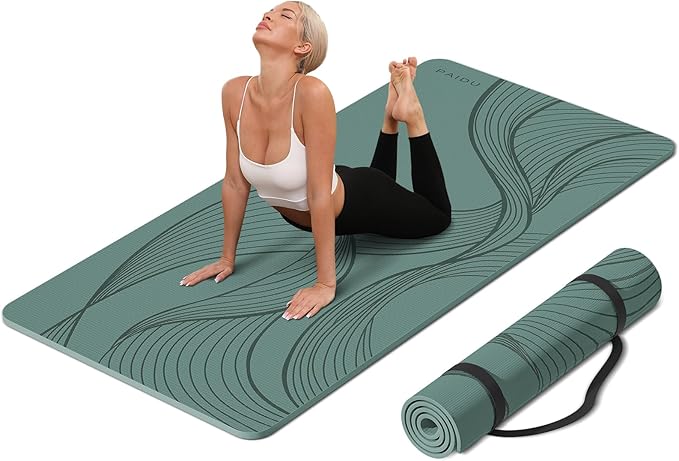 Large Yoga Mat-72’x36’x0.4’ Extra Width ＆ Thick,Comfortable,Non-Slip Exercise Mat-Works Great on All Floor for Stretching,Yoga Studio,Gym or Home Workouts