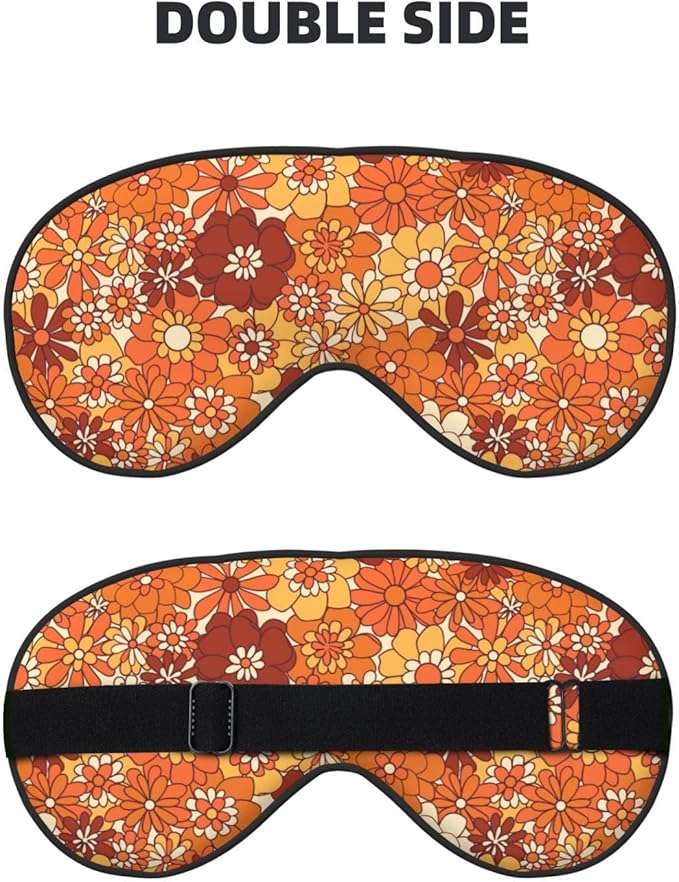 Sleep Eye Mask Vintage Boho Floral Hippie Flower Sleep Mask for Women Men Comfortable Eye Mask with Adjustable Strap Soft Eye Cover Blindfold for Travel Yoga Nap Shift Work - Bloomnest