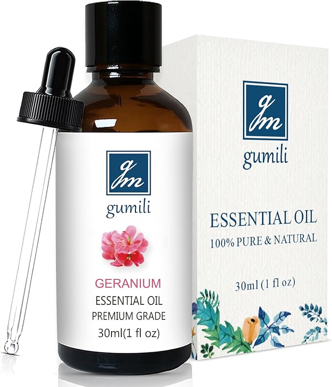 Geranium Essential Oil 1 Oz, 100% Pure Geranium Oil for Diffuser, Skin, Hair, Face, Soap & Candle Making, Aromatherapy & Massage - Bloomnest