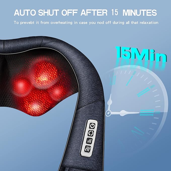 Mo Cuishle Shiatsu Back Shoulder and Neck Massager with Heat, Electric Deep Tissue 4D Kneading Massage, Best Gifts for Women Men Mom Dad, Fathers Day, Mothers Day, Christmas Gifts - Bloomnest