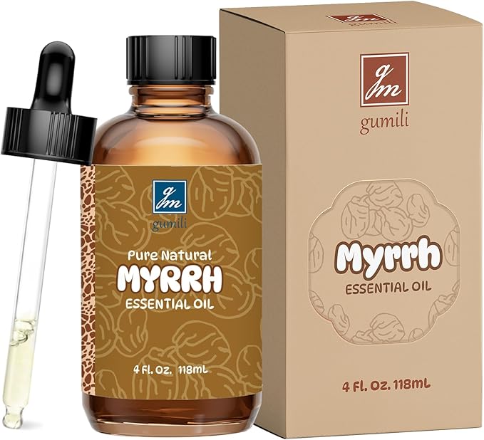 Myrrh Essential Oil 4 Oz, 100% Pure Natural Myrrh Oil for Diffuser, Skin, Hair, Body & Face, Massage, DIY & Home Use - Bloomnest