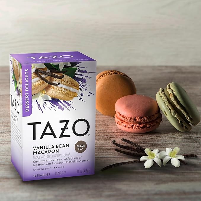 TAZO Tea Bags, Glazed Lemon Loaf Herbal Tea, & Vanilla Bean Macaron Black Tea 15CT (1ea) (Variety Pack) - Bloomnest