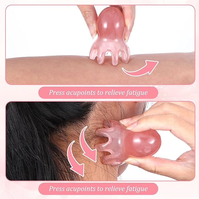 ElevateTech Head Massager Tool Scalp Comb, 2 Pcs Head Massager Comb and 1 Pcs Six Claw Manual Hair Scalp Massagers Gua Sha Tool Resin Hair SPA Acupressure Tools for Mother‘ Day Birthday Gifts Bloomnest