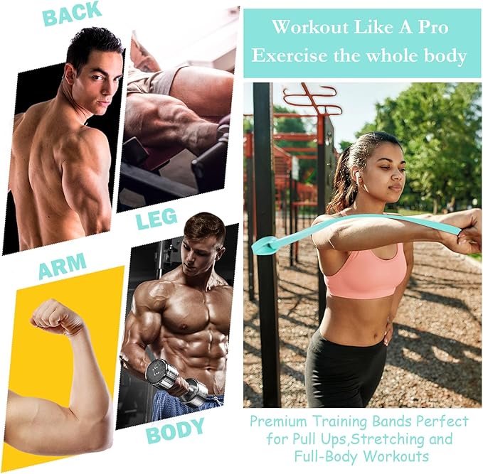 8 Pcs Resistance Bands Pull up Bands Pull up Assistance Bands Exercise Workout Bands for Working Out Muscle Training Physical Therapy Muscle Training Men and Women - Bloomnest