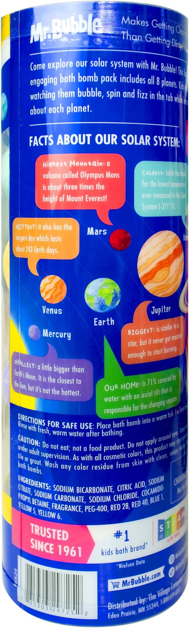 Mr. Bubble Galaxy Bath Bombs, Signature Bubble Gum Scent, Set of 8 Different Bath Bomb Planets - Bloomnest