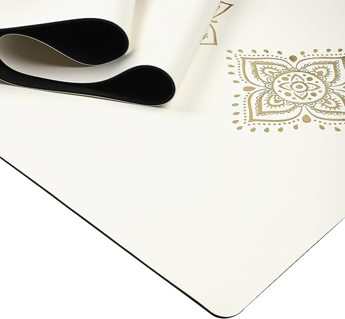 Shakti Warrior Shanti PU Yoga mat - Artist Designed, Premium eco friendly mats, Non Slip, Non Toxic, Great for Regular & Hot Yoga, Pilates and Work out (72 inch x 28 inch x 5mm Thick)k out (72 inch x 28 inch x 5mm Thick)