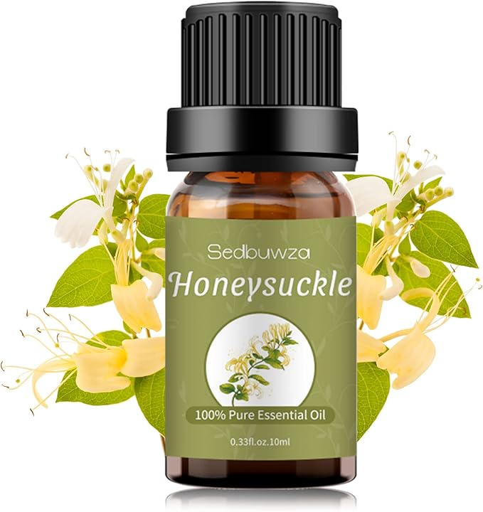Sedbuwza Honeysuckle Essential Oil, Pure Organic Honeysuckle Fragrance Oil for Diffuser, Humidifier, Soap, Candle, Perfume Sedbuwza
