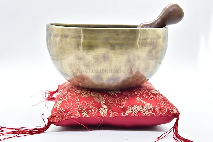 7" Tibetan Singing Bowl ~ Handmade ~ Superb Chakra Bowl for Meditation, Yoga,Healing, Mindfulness, Relaxation ~ Cushion & Mallet Included - Bloomnest