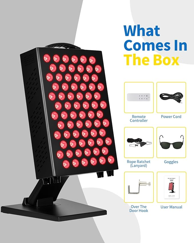 Red Light Therapy for Body and Face, 660nm 850nm Infrared Red Light Therapy Panel, 72 Dual Chip LEDs Device for Skin Care, Better Sleep & Recovery YIPFREE