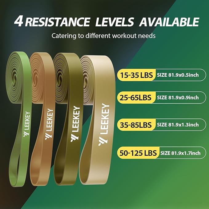 LEEKEY Resistance Bands Set for Pull-Up Assistance & Full-Body Training, Multi-Level Exercise Bands with Bag for Home Workouts, Physical Therapy, Strength Training (Men/Women) - Bloomnest