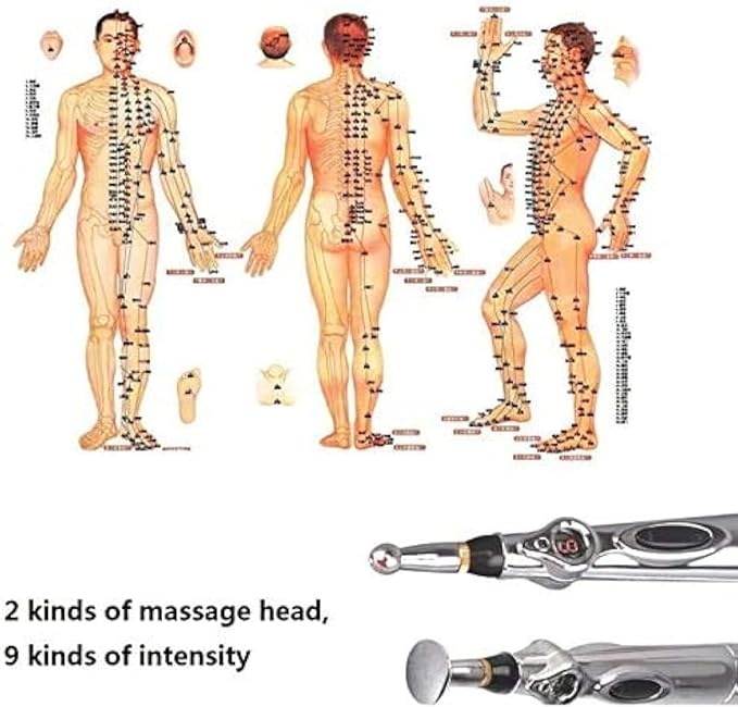 Zeerkeer Acupuncture Pen 3-in-1 Electronic Acupuncture Pen for Pain Relief, Powerful Meridian Energy Pulse Massage Pen, Includes Massaging Gel Zeerkeer