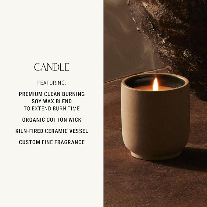 Homecourt Luxury Scented Candle, 60-Hour Burn Time, Soy Wax Blend & Organic Cotton Wick, Kiln-Fired Reusable Ceramic Vessel, Cocomoi, 8 oz - Bloomnest