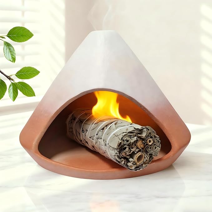 Palo Santo Holder Burner, Modern Incense Burner for Sage, Palo Santo Sticks and Cones Burning, Meditation and Energy Cleansing Aromatic Home Decor,Meditation Gifts（Matte Pink） Bloomnest