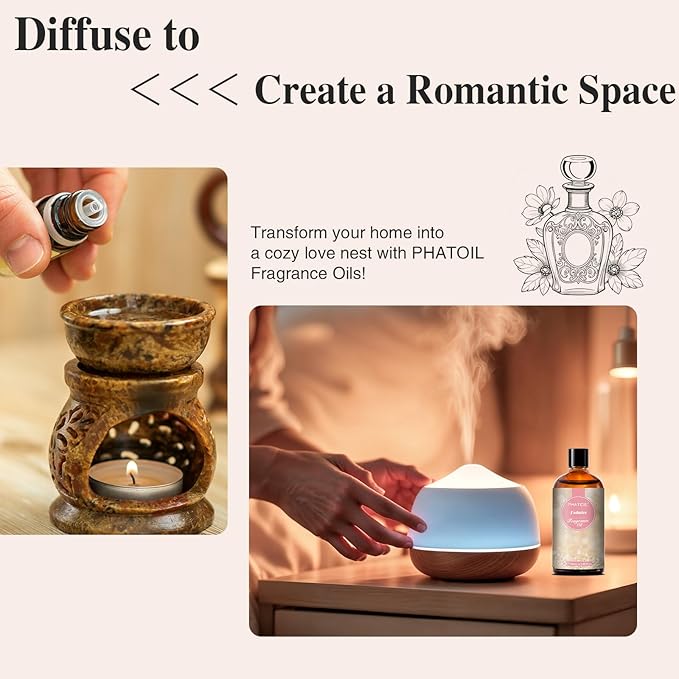 PHATOIL J'admire Fragrance Oils for Aromatherapy, 3.38FL.OZ Diffuser Oils for Home, Perfect for Aromatherapy, Humidifiers, Yoga, DIY Candle and Soap Making - 100ml - Bloomnest