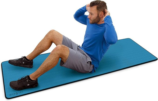 MICRODRY Multi-Purpose Fitness Mat, Cushioned & Non-Slip Foam for Yoga, Pilates, HIIT, Skid-Resistant and Tear-Resistant, 24"x72" with Carry Strap - Bloomnest
